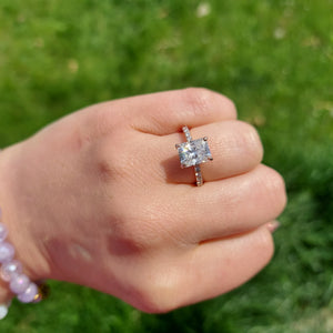 Custom 14K Rose Gold Moissanite Diamond Engagement Ring