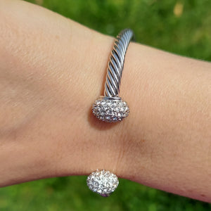 Crystal Rope Design Cuff Bracelet