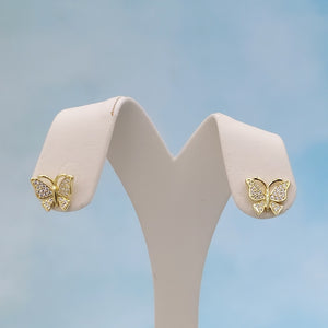 Butterfly CZ Stud Earring - GP Sterling Silver