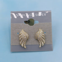 Load image into Gallery viewer, Angel Wing Stud Earrings - Gold Plated Sterling Silver