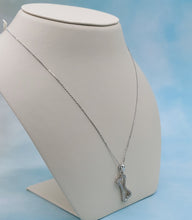Load image into Gallery viewer, Diamond Dog Bone &amp; 24&quot; Chain - 14K White Gold