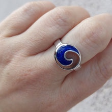 Load image into Gallery viewer, Blue Lapis Wave Ring - Sterling Silver - Dune Jewelry