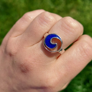 Blue Lapis Wave Ring - Sterling Silver - Dune Jewelry