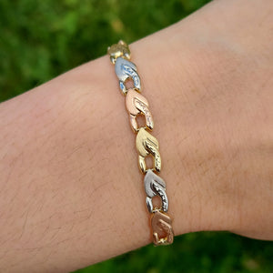 Tri Gold Locket Bracelet - 14K Gold