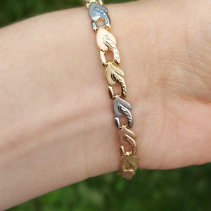 Tri Gold Locket Bracelet - 14K Gold