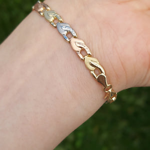 Tri Gold Locket Bracelet - 14K Gold