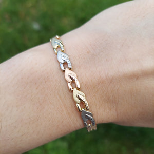 Tri Gold Locket Bracelet - 14K Gold