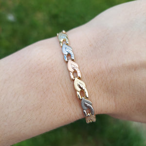 Tri Gold Locket Bracelet - 14K Gold