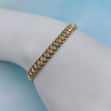 Load image into Gallery viewer, Tri Gold Link Bracelet - 14K Gold