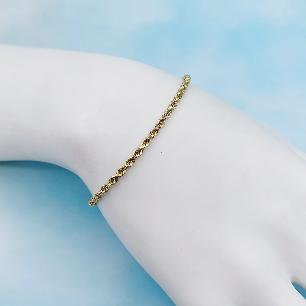 Gold Rope Bracelet - 14K Yellow Gold