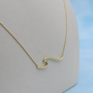 Plain Wave Necklace - 14K Yellow Gold