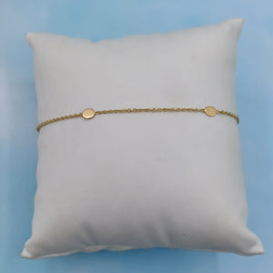 Oval & Cable Chain Anklet - 14K Yellow Gold