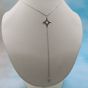 Star Lariat Necklace - Sterling Silver