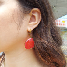 Load image into Gallery viewer, Ruby Slice - Gold Filled Drop Earrings - One of a kind