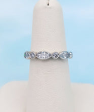 Load image into Gallery viewer, Marquise Shaped and Round Diamond Band - 14K White Gold