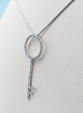 Load image into Gallery viewer, Diamond Key Necklace &amp; Wheat Chain - 14K White Gold