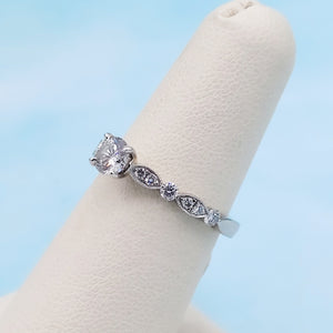 .56 Carat Round Diamond Engagement Ring - 14K White Gold