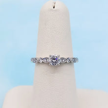 Load image into Gallery viewer, .56 Carat Round Diamond Engagement Ring - 14K White Gold