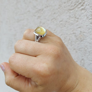 Golden Yellow Mother of Pearl Fusion Ring