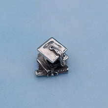 Load image into Gallery viewer, Graduation Cap &amp; Diploma Bead - Sterling Silver