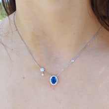 Load image into Gallery viewer, Tanzanite &amp; Diamond Star Necklace - 14K White Gold