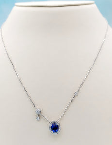 Tanzanite & Diamond Star Necklace - 14K White Gold