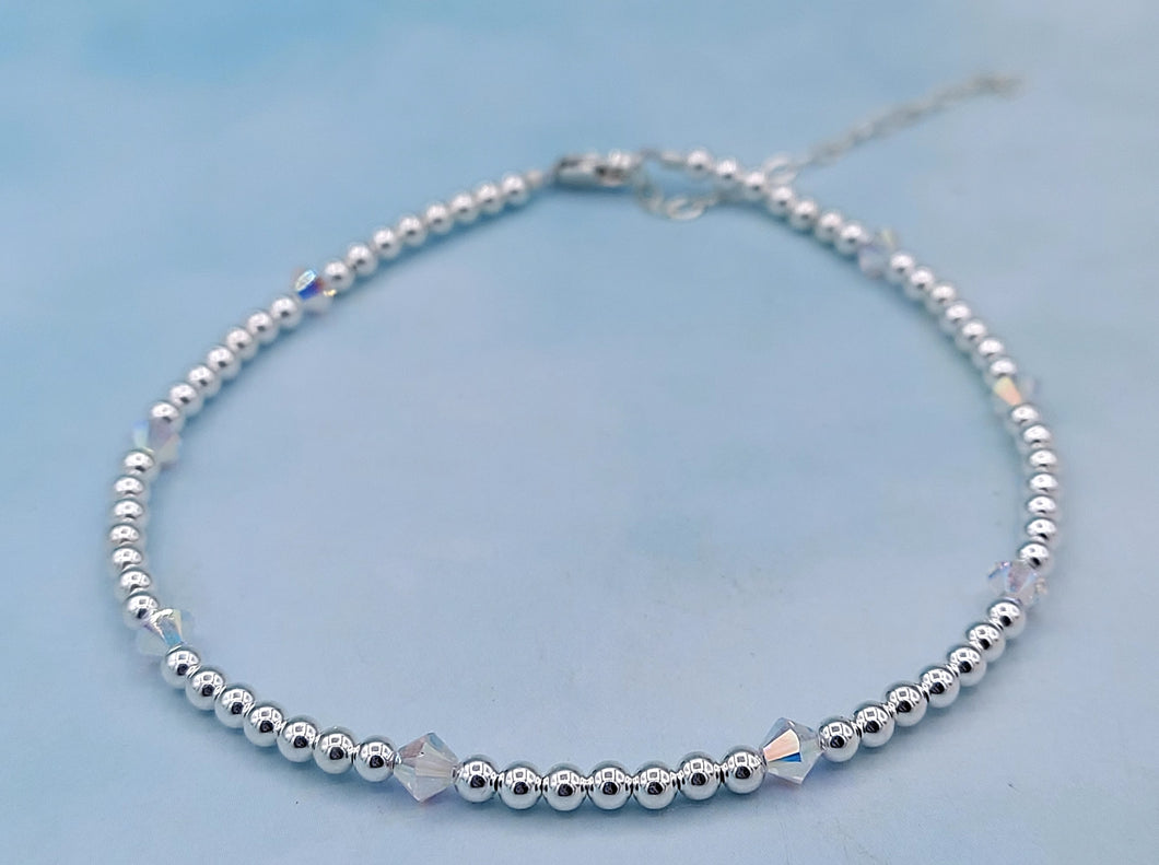 Crystal AB By The Yard Anklet Bracelet - Our Whole Heart