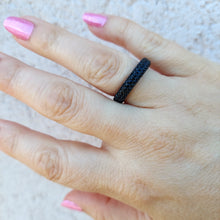 Load image into Gallery viewer, Black Pave CZ &amp; Black Rhodium Ring