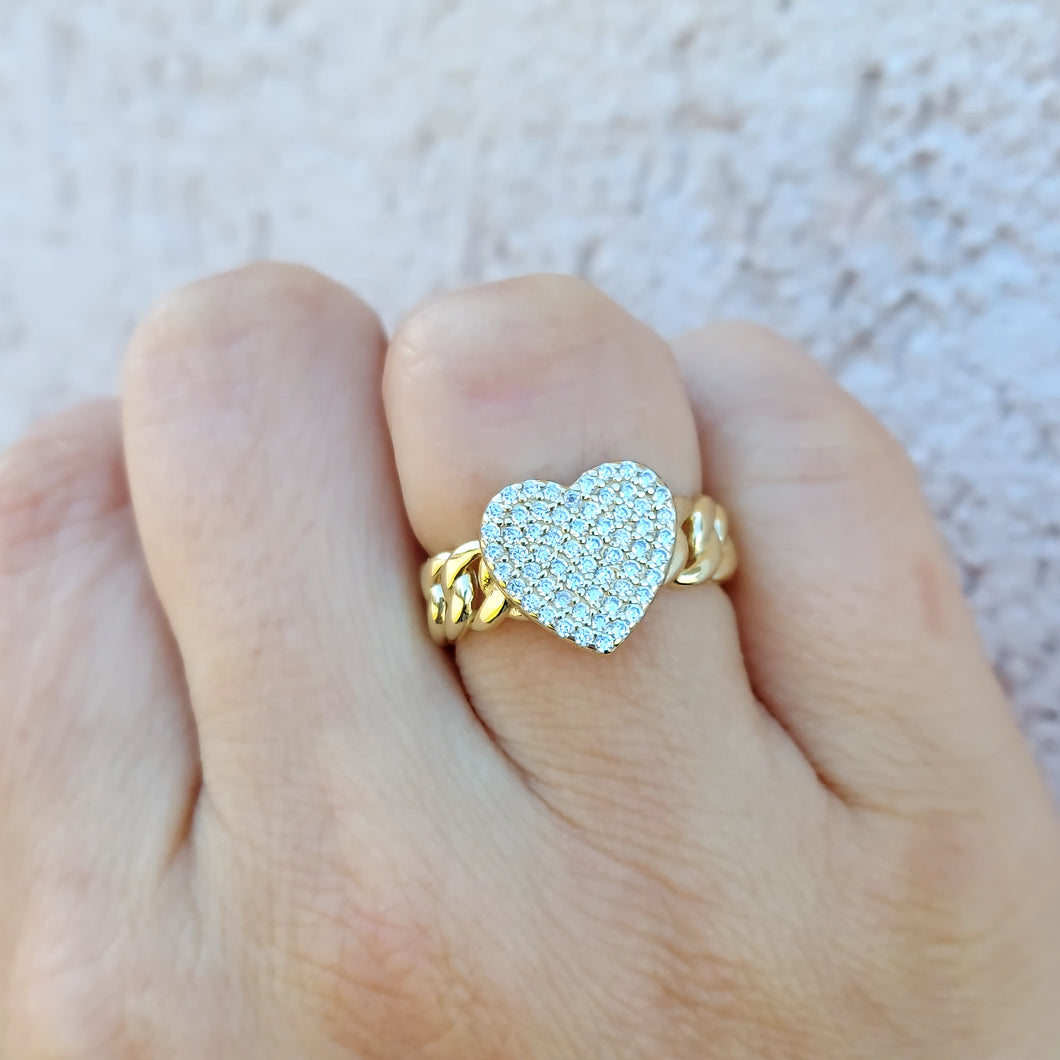 Heart Chain Link Ring