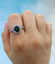 Load image into Gallery viewer, Round Mystic Topaz &amp; CZ Ring - Sterling Silver