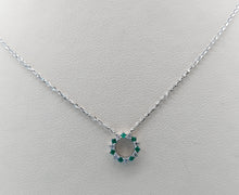 Load image into Gallery viewer, Diamond &amp; Gemstone Petite Circle Necklace - 14K White Gold