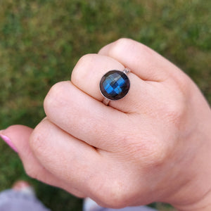 Labradorite Hammered Ring