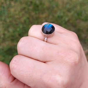 Labradorite Hammered Ring