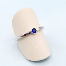 Load image into Gallery viewer, Bezel Sapphire Ring - Sterling Silver