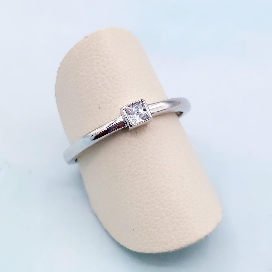 Dainty Square CZ  Ring