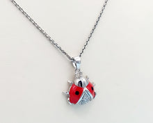 Load image into Gallery viewer, Red Enamel Ladybug on 24&quot; Chain