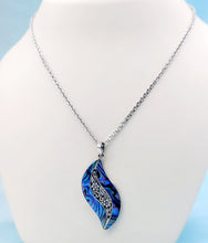 Load image into Gallery viewer, Long Abalone &amp; Floral Necklace - Sterling Silver