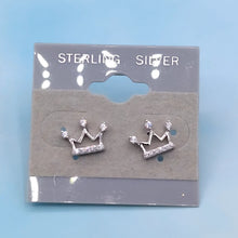 Load image into Gallery viewer, Crown Earrings - Sterling Silver