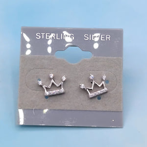 Crown Earrings - Sterling Silver