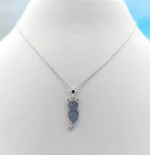 Load image into Gallery viewer, Cat Necklace - CZ &amp; Sterling Silver