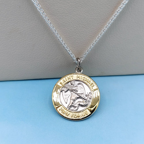 St. Michael Necklace - Two Tone