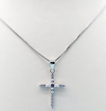 Load image into Gallery viewer, CZ Cross Necklace - Sterling Silver