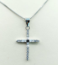 Load image into Gallery viewer, CZ Cross Necklace - Sterling Silver