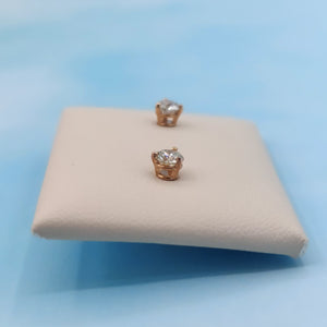 Diamond Stud Earrings -14K Rose Gold