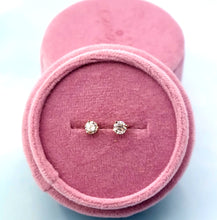 Load image into Gallery viewer, Diamond Stud Earrings -14K Rose Gold
