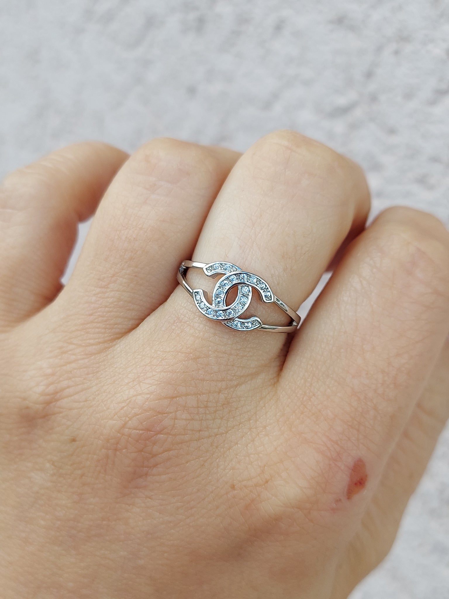 Designer Inspired CC Ring - Sterling Silver – Marie's Jewelry Store