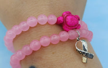 Load image into Gallery viewer, Breast Cancer Awareness Sea Turtle Bracelet