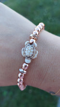 Load image into Gallery viewer, Marie&#39;s Exclusive Rose Gold Hematite Sea Turtle Bracelet