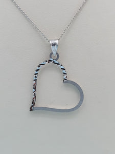 Open Heart Necklace - 14k White Gold