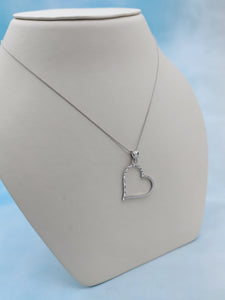 Open Heart Necklace - 14k White Gold
